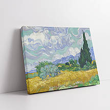 Картина на полотні "Вінсент ван Гог - Пшеничне поле з кипарисом, Vincent van Gogh, Wheat Field", 48×60см, фото 4