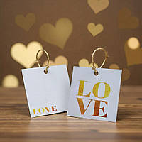 Бірка на День закоханих (50х50мм.) "LOVE"