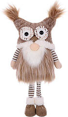 Декоративна іграшка Gnome with owl hat 70 см Коричнево-бежевий BonaDi DP232209, 8796590 — 228