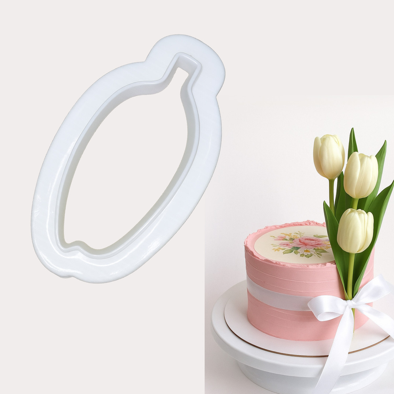 Вирубка кондитерська у формі тюльпану для створення акуратних та оригінальних форм з тіста та мастики