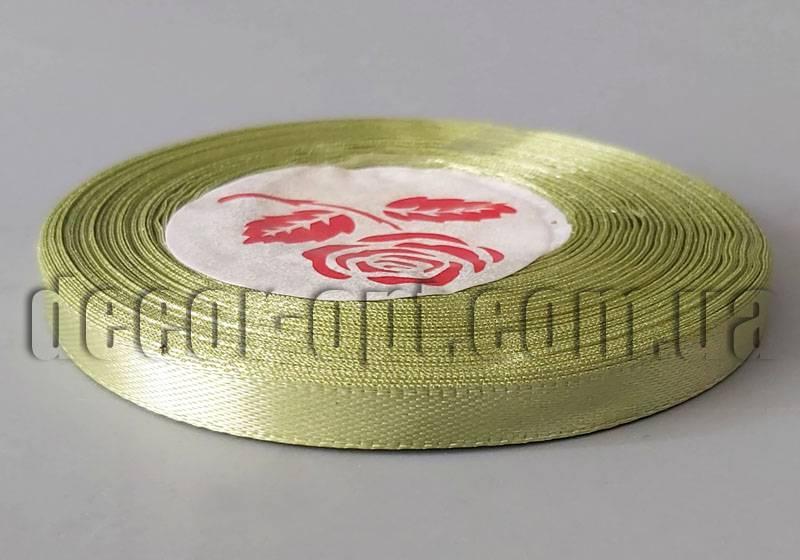 Стрічка атласна відтінок хакі 0,6 см 36ярд арт.100