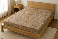 Простирадло на резинці двоспальне "Broken lines" | Поліестер 160х200 см