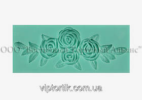 Силіконовий молд — Гілка з троянд — 11х4,5 см