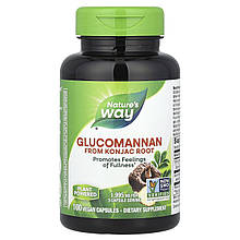 Глюкоманнан коньяку, Glucomannan від Konjac RootGlucomannan Konjac, Nature's Way, 1995 мг, 100 веганських капсул (665 мг на