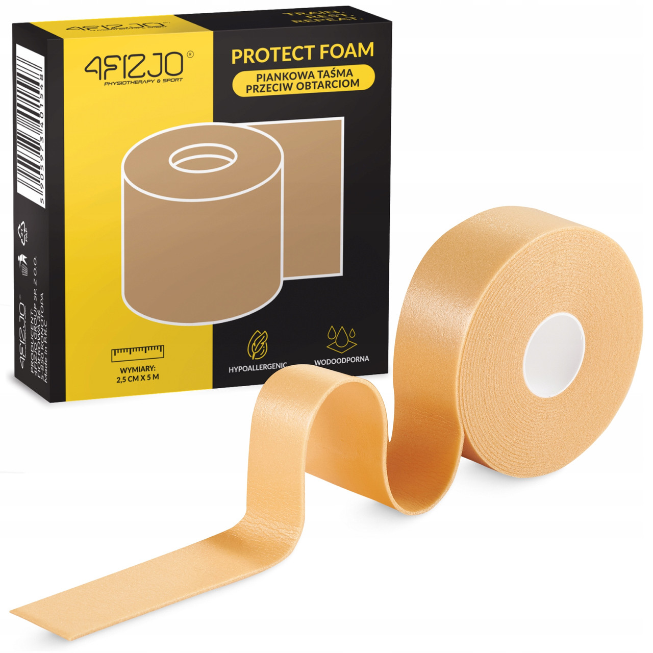 Захисна стрічка від натирання 4FIZJO Protect Foam 2.5 см x 4.5 м для пальців та п'яти Beige (P-5905973401548), фото 1