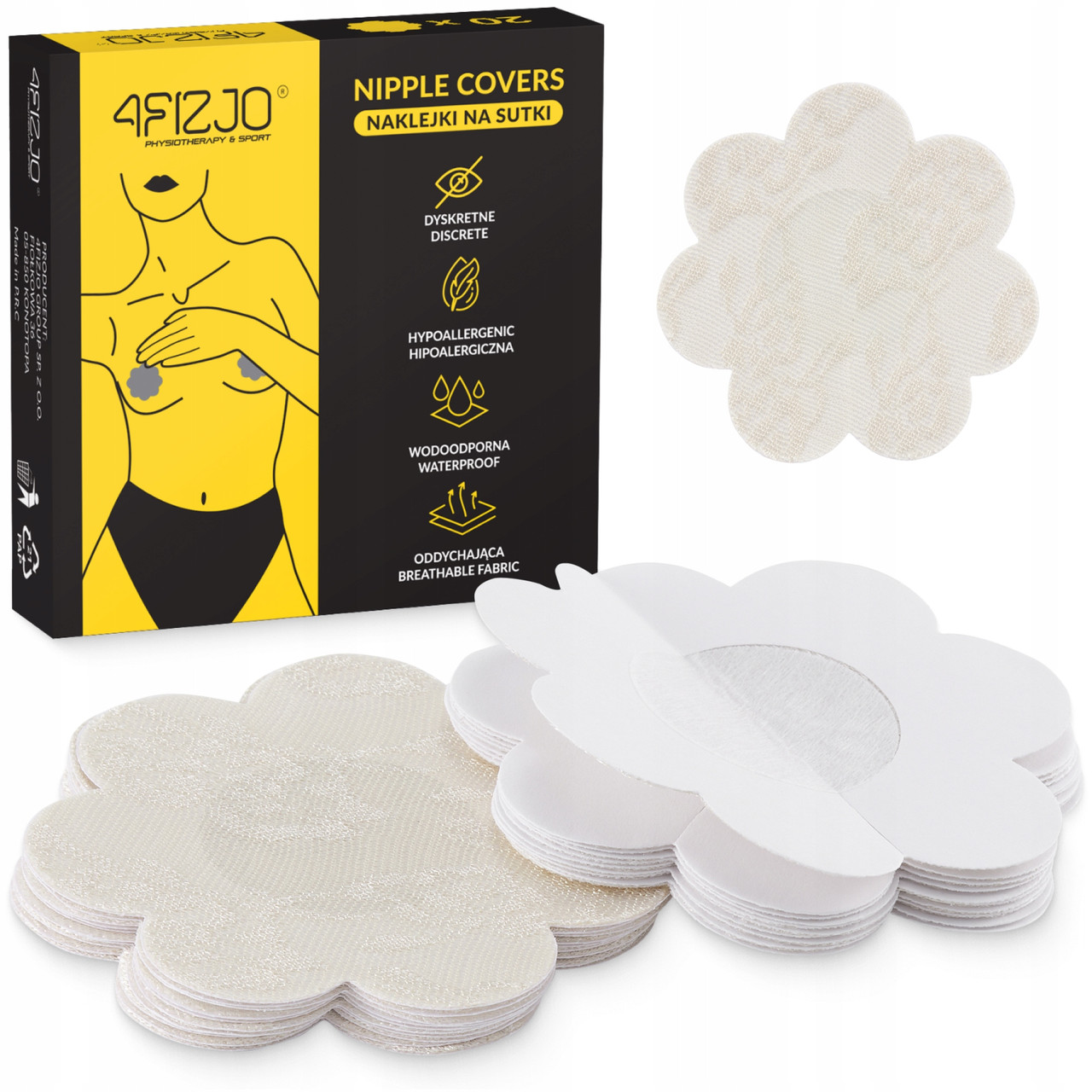 Наліпки на соски 4FIZJO Nipple Covers бавовняні 20 шт Beige (P-5905973401500)