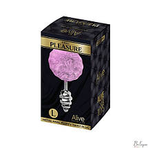 Анальна пробка Alive Anal Pleasure із світло-фіолетовим хвостиком, L, фото 4