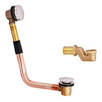 Сифон для ванни Koer BD-01-01 з переливом і випуском "CLICK-CLACK", латунь (KR5196)