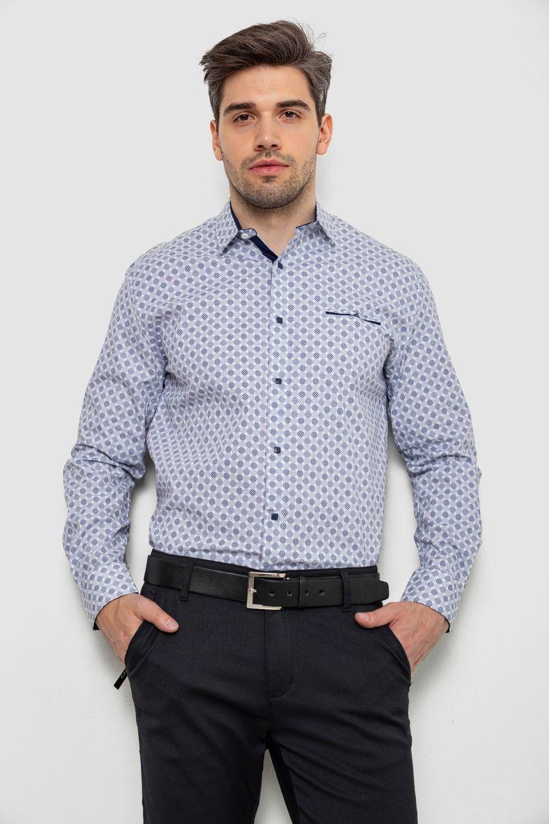 Сорочка чоловіча з принтом, колір білий, 214R7166, фото 1