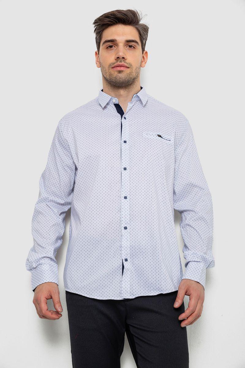 Сорочка чоловіча з принтом, колір білий, 214R7173, фото 1