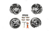 Колпаки из нержавеющей стали OEM (2-кольцевые, 4 шт) для Iveco Daily 2014- гг