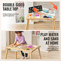 Столик VEVOR Sensory Sand Play Table Activity Table з 3 контейнерами для зберігання
