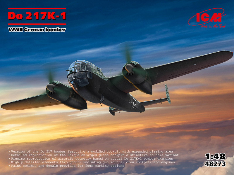 Пластикова модель 1/48 ICM 48273 німецький бомбардувальник Dornier Do 217 K-1
