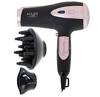 Фен для волосся з насадками 2400 Вт Adler Фен з дифузором для кучерявого волосся, Фен з різними насадками для волосся