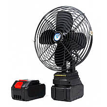 Портативний вентилятор VAP-8-1 FK-VL-801 металевий 8″ 2 акумулятори 21V 2 швидкості Чорний
