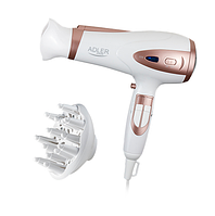 Фен для волосся з насадками 2400 Вт Adler Фен з дифузором для кучерявого волосся, Фен з різними насадками для волосся