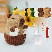 Набор для вязания, капибара с апельсином