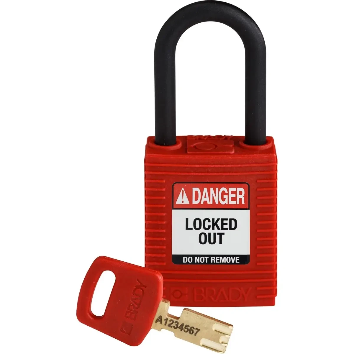 Замок SafeKey нейлон, дужка 38 мм, колір червоний
