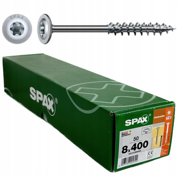 Шуруп для дерев'яних конструкцій Spax 8x400 50 шт, фото 1