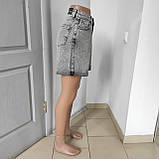 Шорти Zeo basik жіночі джинсові  з високою посадкою без стрейчу 27 сірі, фото 4