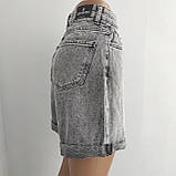 Шорти Zeo basik жіночі джинсові  з високою посадкою без стрейчу 27 сірі, фото 7