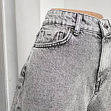 Шорти Zeo basik жіночі джинсові  з високою посадкою без стрейчу 27 сірі, фото 10
