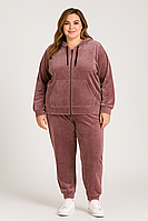 Жіночий велюровий костюм, батал 48 56, весна осінь, модель 4169