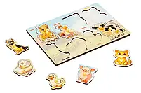 Дерев'яний сортер-вкладиш "Свійські тварини" Puz-88741 PuzzleOk, фото 2