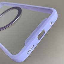 Чохол для Motorola E40 прозорий чохол із бузковою рамкою з кільцем магсейф на телефон моторола е40 q08j, фото 3