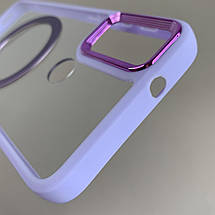 Чохол для Motorola E40 прозорий чохол із бузковою рамкою з кільцем магсейф на телефон моторола е40 q08j, фото 4