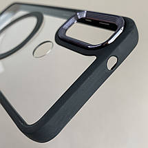 Чохол для Motorola E20 прозорий чохол c чорною рамкою з кільцем магсейф на телефон моторола е20 q08j, фото 4