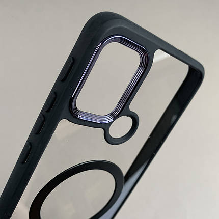 Чохол для Motorola G10 прозорий чохол з чорною рамкою з кільцем магсейф на телефон моторола г10 q08j, фото 2