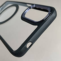 Чохол для Motorola G22 прозорий чохол з чорною рамкою з кільцем магсейф на телефон моторола г22 q08j, фото 4