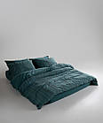 Постільна білизна Limasso Stonewashed 200 х 220 см Coastal Trio Dark Green, фото 2