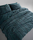 Постільна білизна Limasso Stonewashed 200 х 220 см Coastal Trio Dark Green, фото 7