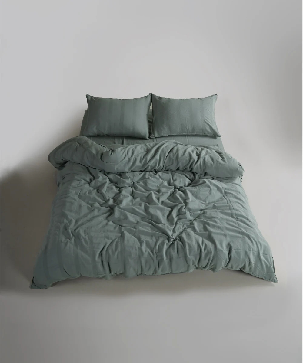 Постільна білизна Limasso Stonewashed 200 х 220 см Cassandra Natural Green, фото 1