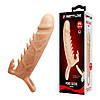 Насадка на пеніс для збільшення члена на 4 см тілесного кольору з петлею для продовження статевого акту, фото 10