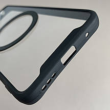 Чохол для Motorola G42 прозорий чохол c чорною рамкою з кільцем магсейф на телефон моторола г42 q08j, фото 3