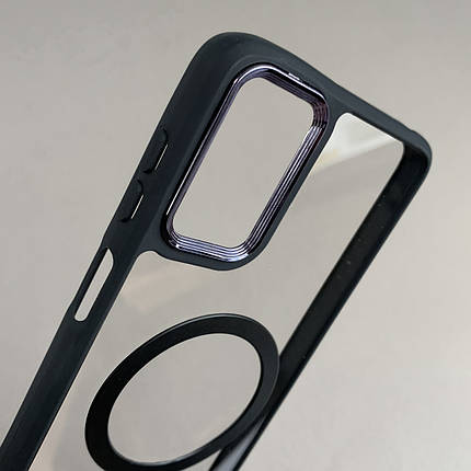 Чохол для Motorola G42 прозорий чохол c чорною рамкою з кільцем магсейф на телефон моторола г42 q08j, фото 2