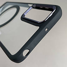 Чохол для Motorola G42 прозорий чохол c чорною рамкою з кільцем магсейф на телефон моторола г42 q08j, фото 4