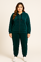 Жіночий велюровий костюм, батал 48 56, весна осінь, модель 4169