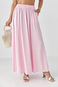 Жіноча пишна спідниця міді - рожевий цвет, M (є розміри)