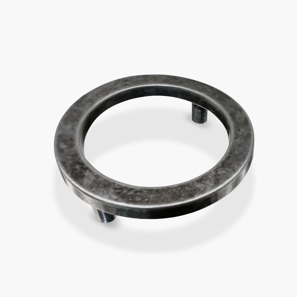 Ручка кільце античне срібло Circle 64 мм між гвинтами, фото 1