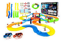 Дитяча іграшкова перегонова траса, М'який світний трек для машинок (360 деталей), Автотрек дитячий, ETB