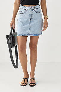 Коротка жіноча джинсова спідниця - блакитний цвет, M (є розміри)