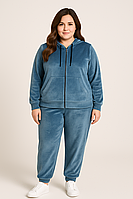 Жіночий велюровий костюм, батал 48 56, весна осінь, модель 4169