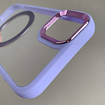 Чохол для iPhone 11 прозорий чохол із бузковою рамкою з кільцем магсейф на телефон айфон 11 q08j, фото 4