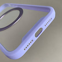 Чохол для iPhone 11 прозорий чохол із бузковою рамкою з кільцем магсейф на телефон айфон 11 q08j, фото 3