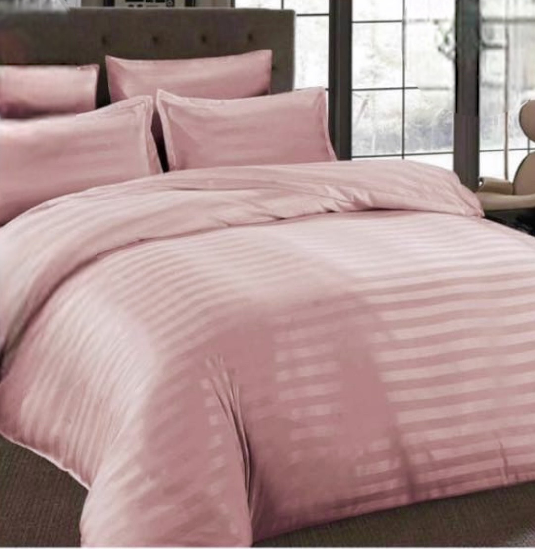 Постільна білизна євро Страйп Сатин із простьобуванням на гумці, фото 1