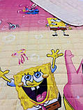 Покривало стьобане бавовняне на дитяче ліжко губка Боб 150*210см, фото 2
